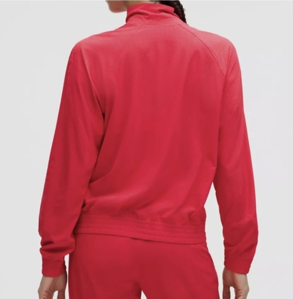 Lululemon Adapted State Perforated Track Jacket NWT Size 14 Red Glow - Picture 2 of 11